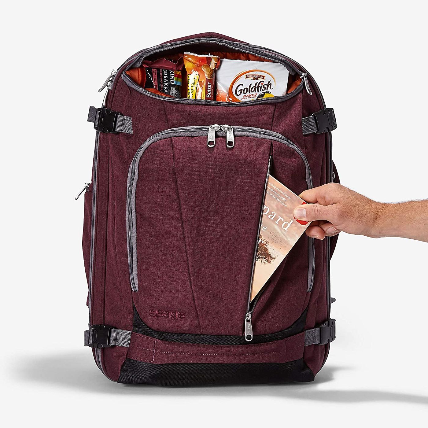eBags Mother Lode backpack space for snacks
