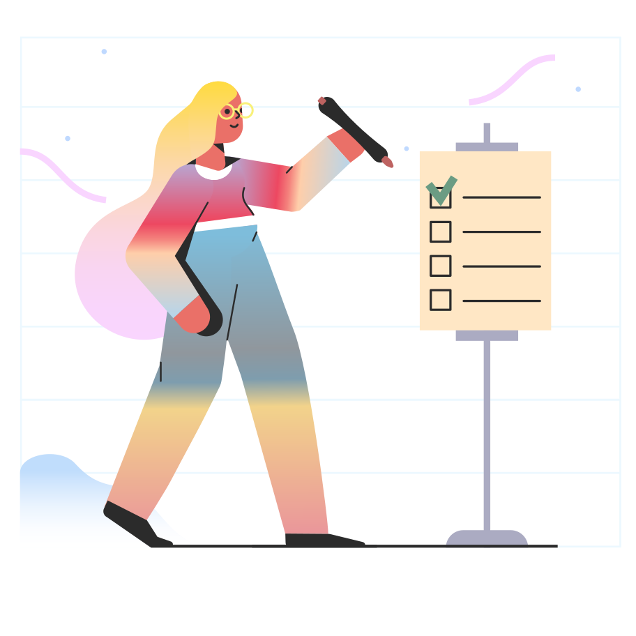 Girl with todo list